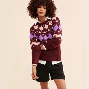 Vero Moda Filipa Fair Isle Sweater • size small • NWT